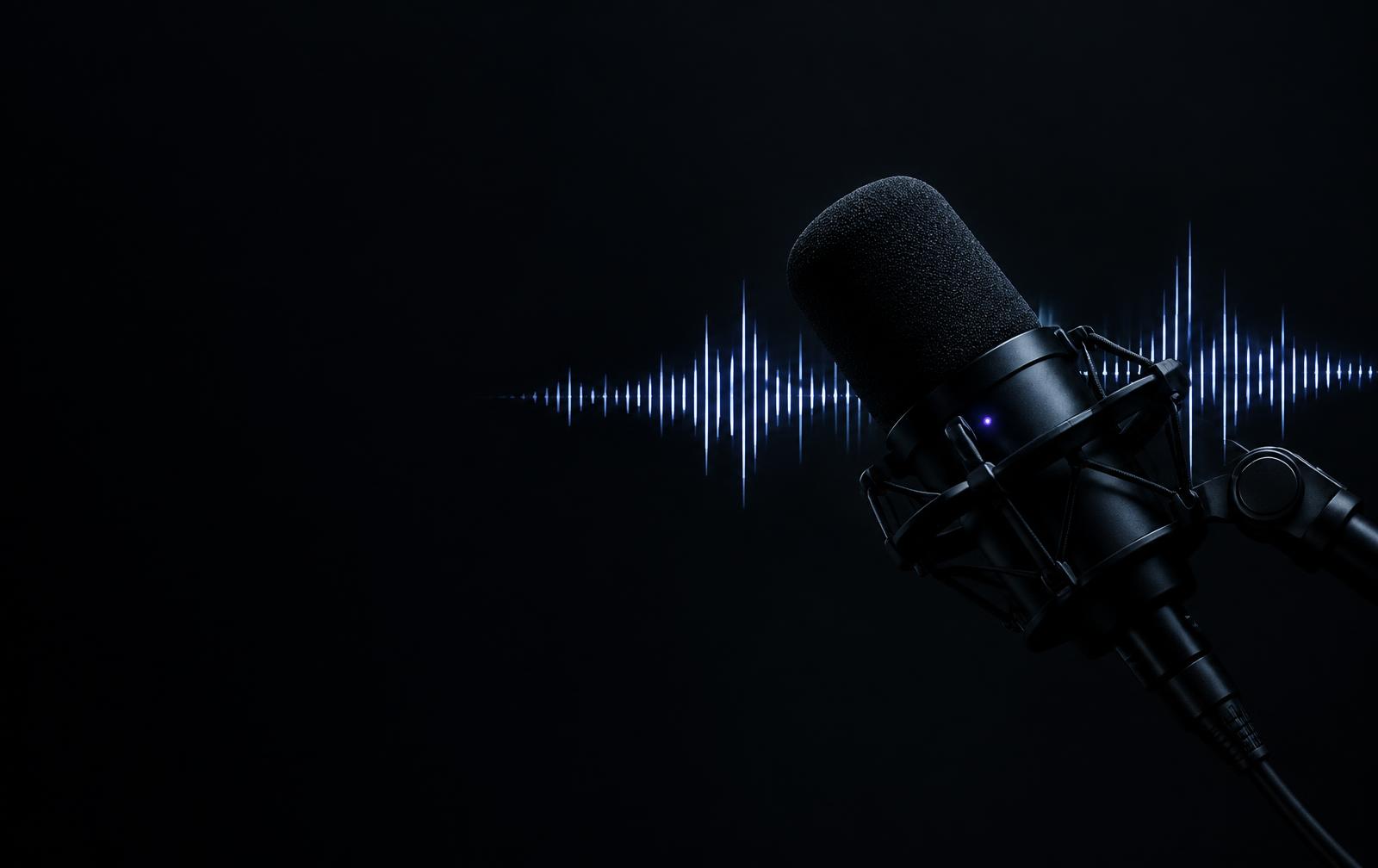 Studio microphone with a precise audio waveform